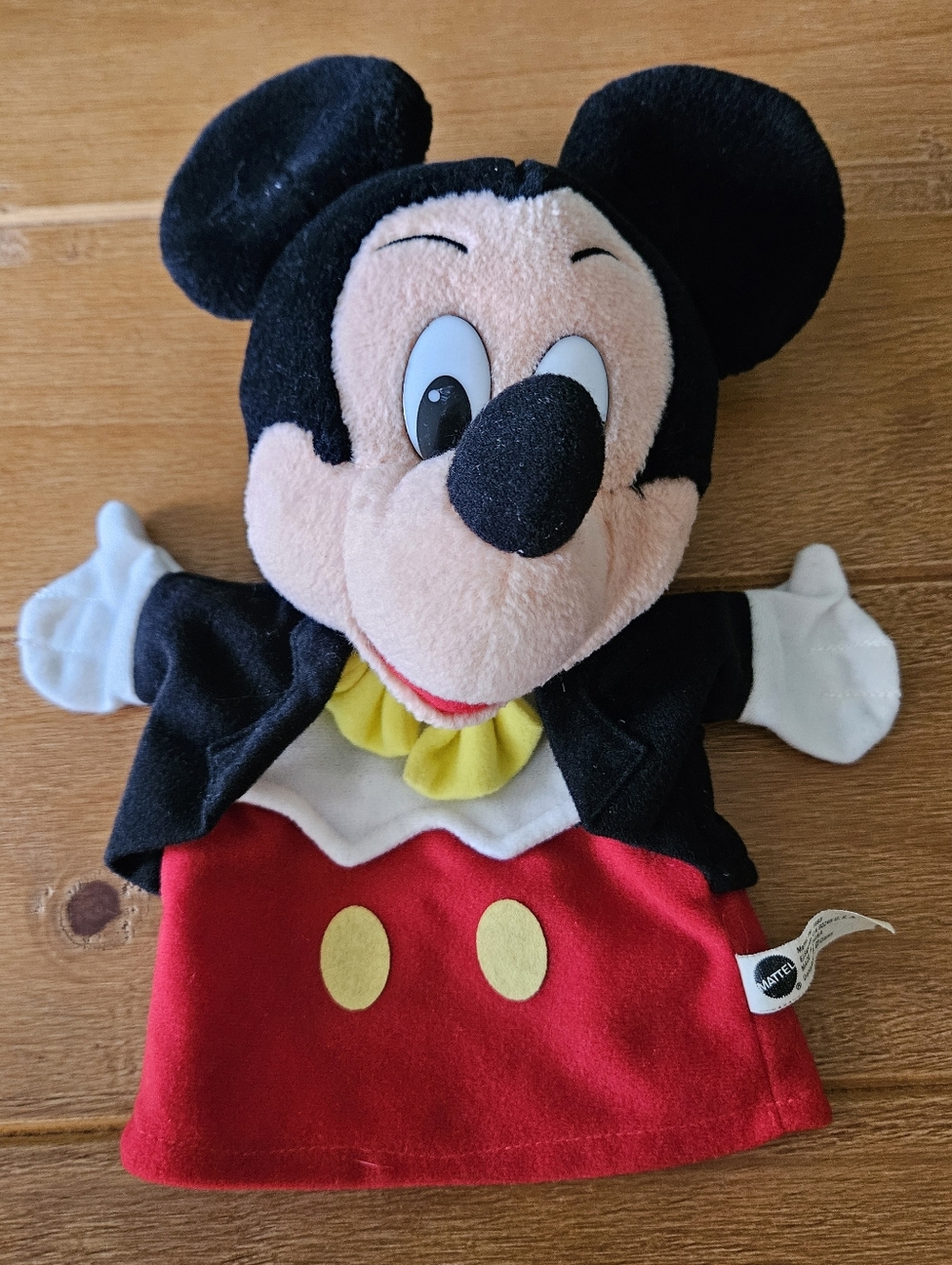 Vintage 1993 Mattel Disney Mickey Mouse Hand Puppet Plush Toy Disneyland